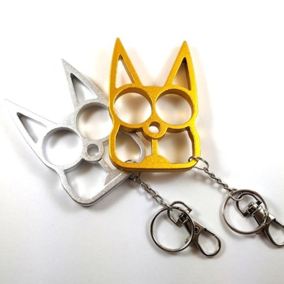 Cat Knuckle Keychain - 2 Pack Self Defense Ring (4 color combos) - Picture 4 of 5